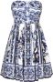 Dolce & Gabbana Bandeau mini-jurk met print Blauw - Thumbnail 1