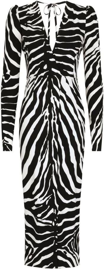 Dolce & Gabbana Jurk met zebraprint Zwart