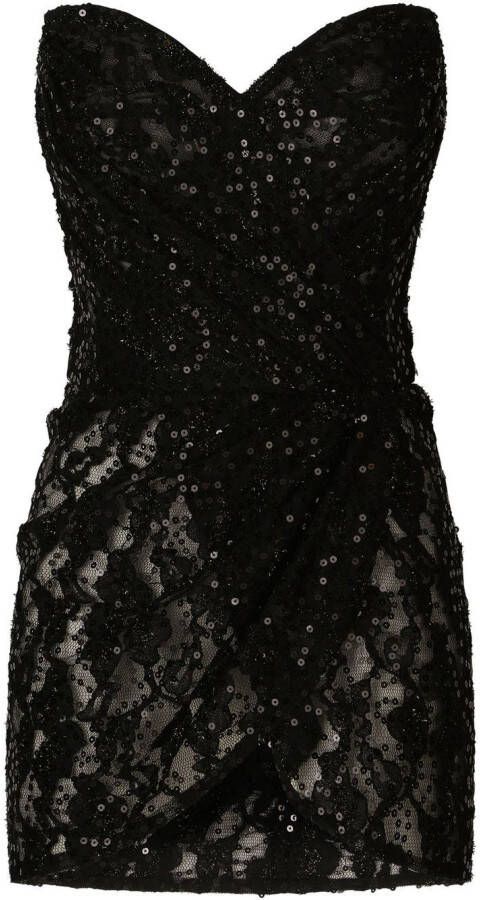 Dolce & Gabbana Strapless mini-jurk Zwart