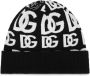 Dolce & Gabbana Muts met DG-logo van kasjmierblend Zwart - Thumbnail 1