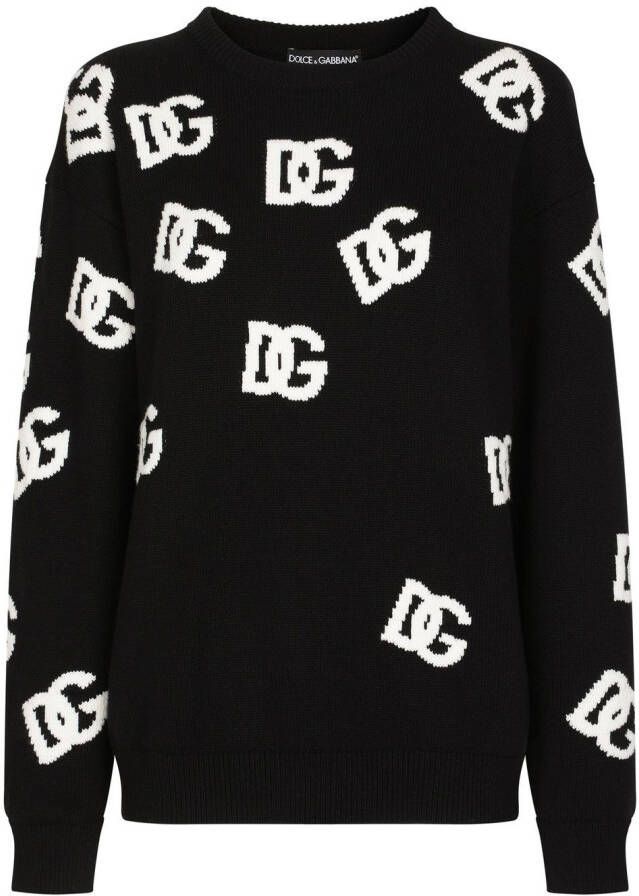 Dolce & Gabbana Kasjmier trui met logo Zwart
