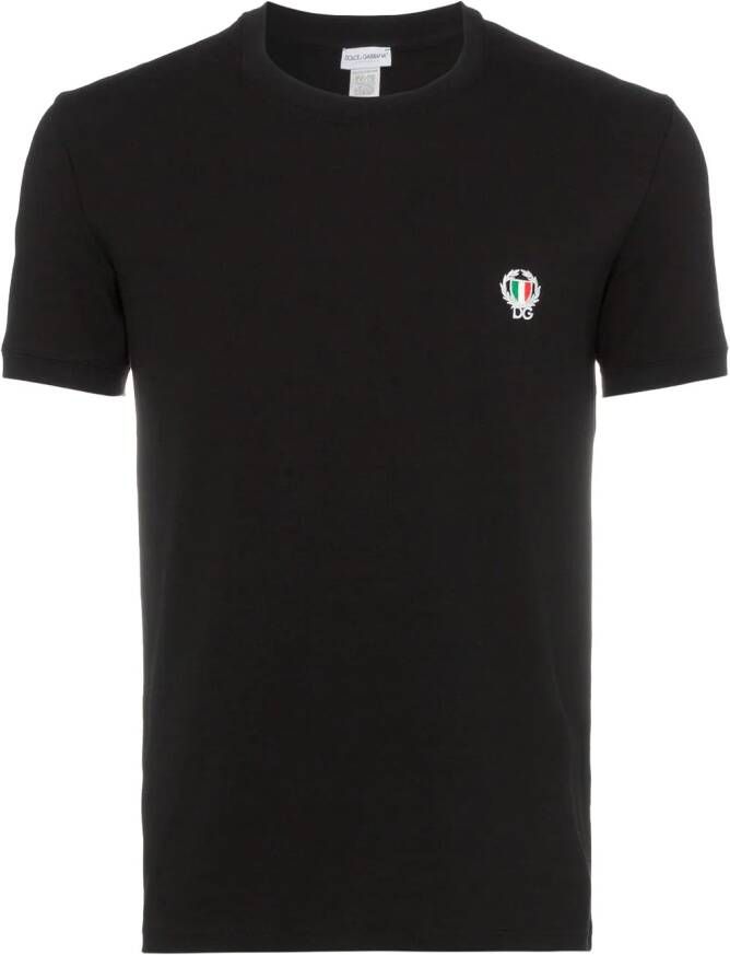 Dolce & Gabbana katoenen T-shirt met logopatch Zwart