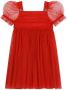 Dolce & Gabbana Kids Tulen jurk met pofmouwen Rood - Thumbnail 1