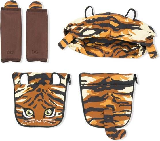 Dolce & Gabbana Kids babydraagtas hoes met tijgerprint Geel
