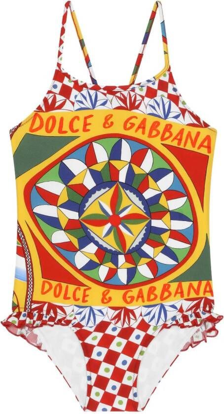 Dolce & Gabbana Kids Badpak met print Rood