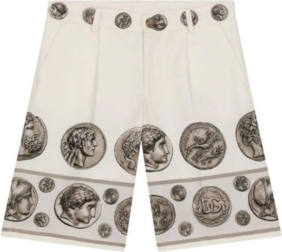 Dolce & Gabbana Kids Bermuda shorts met print Beige