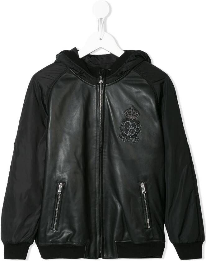 Dolce & Gabbana Kids Bomberjack met logopatch Zwart