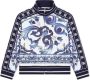 Dolce & Gabbana Kids Sweater met Majolica-print en rits Blauw - Thumbnail 1