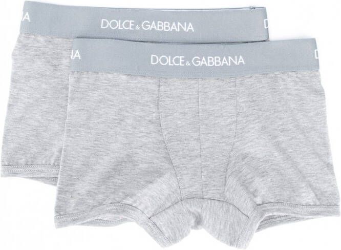 Dolce & Gabbana Kids Boxershorts met logo Grijs