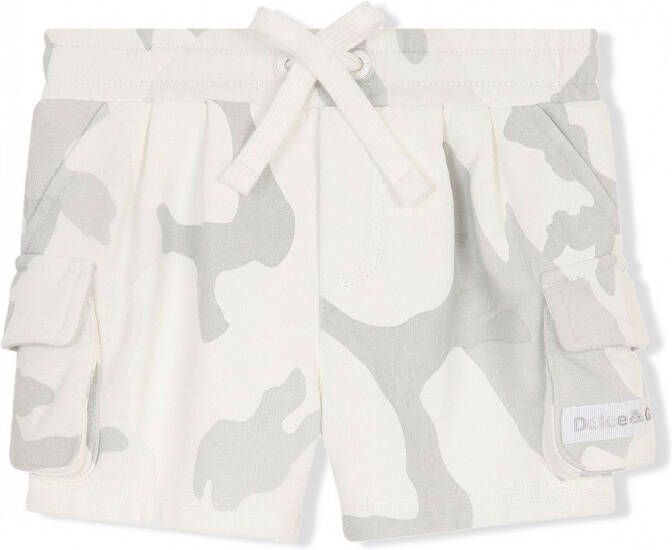Dolce & Gabbana Kids Cargo shorts met camouflageprint kinderen katoen 12 18 Beige