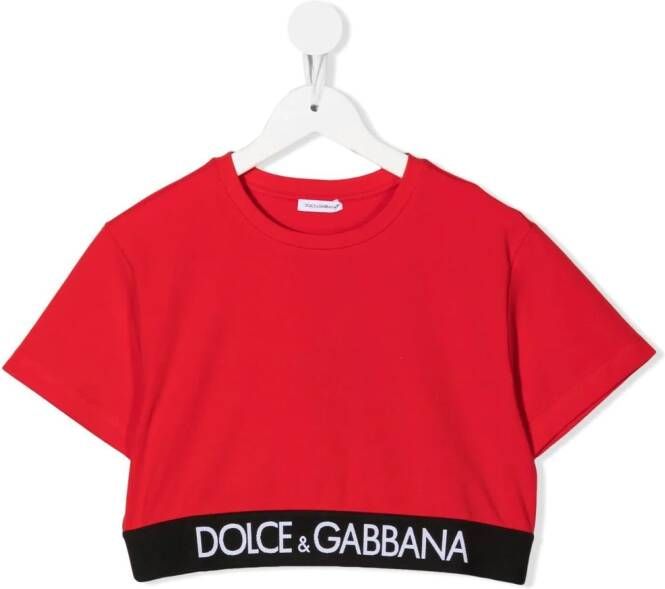 Dolce & Gabbana Kids Cropped T-shirt Rood