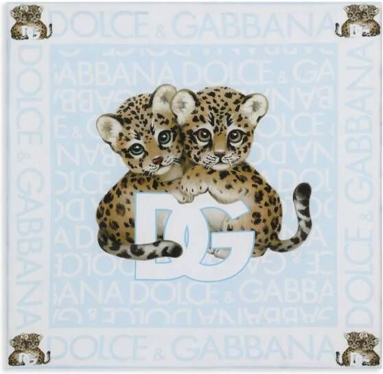 Dolce & Gabbana Kids Deken met luipaardprint Blauw