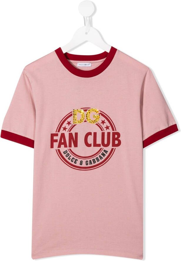 Dolce & Gabbana Kids Fan Club T-shirt Roze