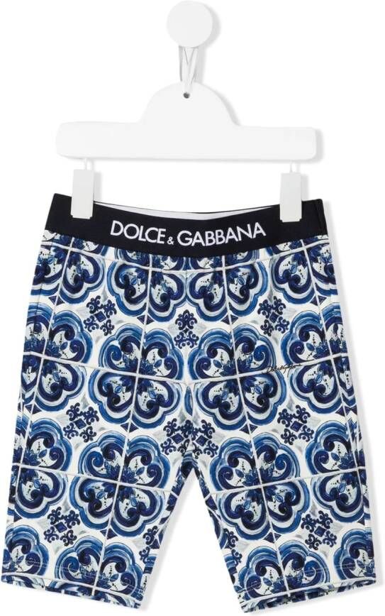 Dolce & Gabbana Kids Fietsshorts met print Blauw