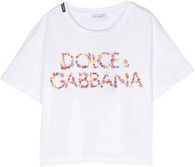 Dolce & Gabbana Kids T-shirt met logoprint Wit