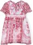 Dolce & Gabbana Kids Jurk met bloe print Roze - Thumbnail 1