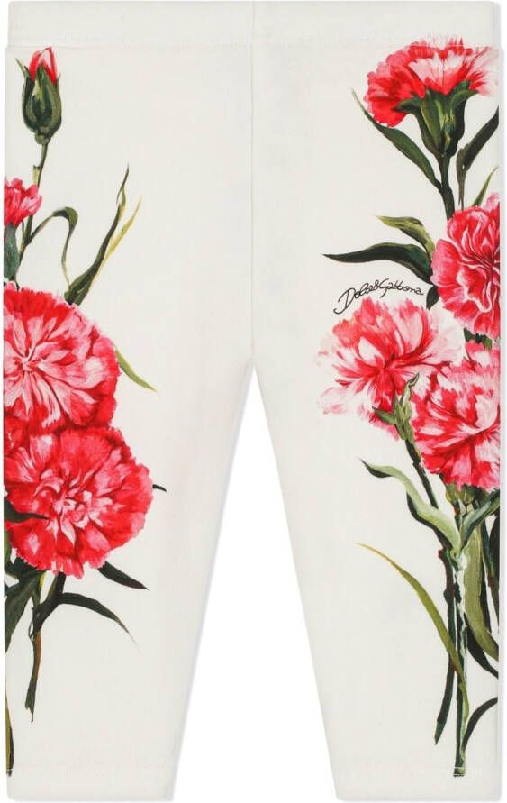 Dolce & Gabbana Kids Legging met bloemenprint Wit