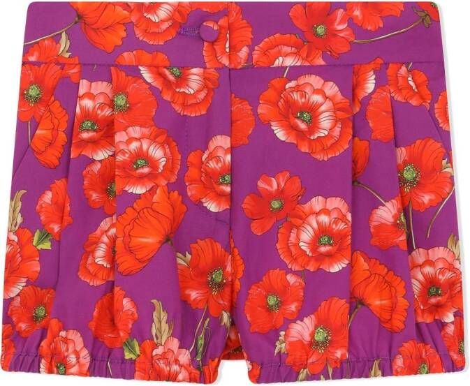 Dolce & Gabbana Kids Geplooide shorts Paars