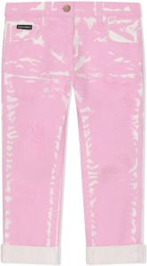 Dolce & Gabbana Kids Gerafelde jeans Roze