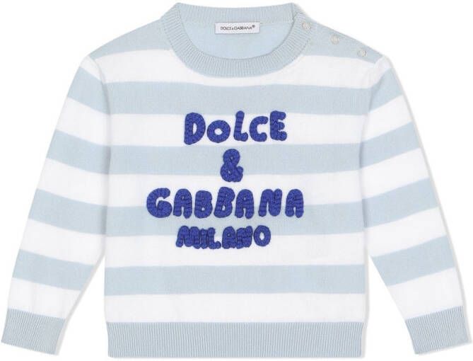 Dolce & Gabbana Kids Gestreepte sweater Blauw