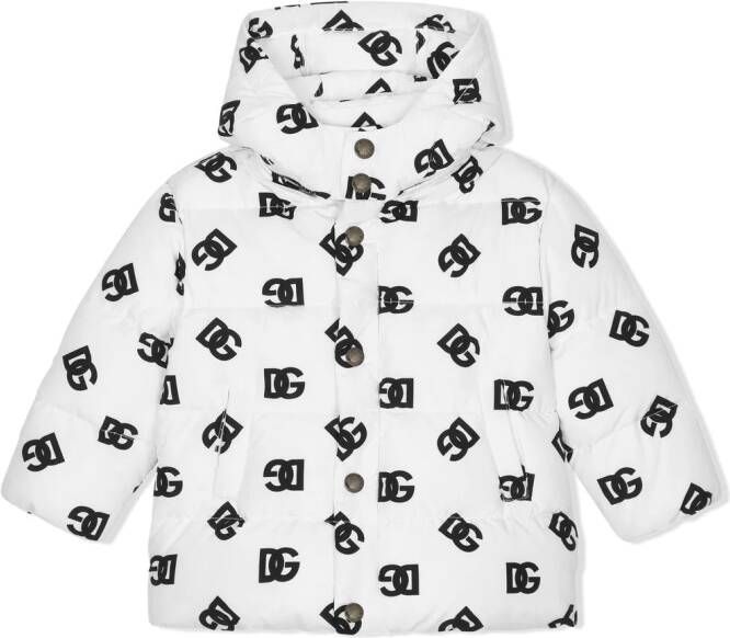 Dolce & Gabbana Kids Donsjack met DG-logo Wit