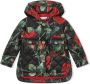 Dolce & Gabbana Kids Gevoerde parka met roosprint Zwart - Thumbnail 1