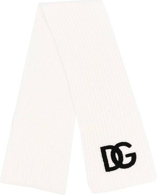 Dolce & Gabbana Kids Grofgebreide sjaal Wit
