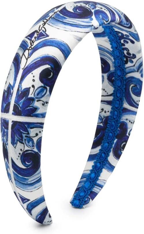 Dolce & Gabbana Kids Haarband met paisley-print Blauw