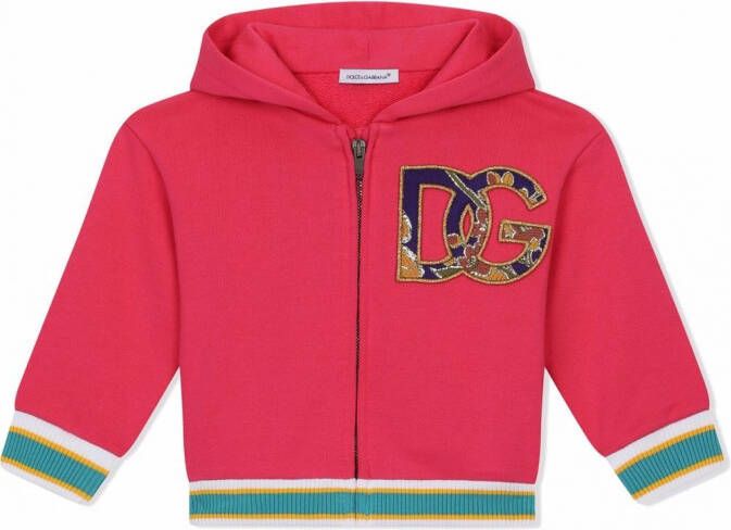 Dolce & Gabbana Kids Hoodie met logo Roze