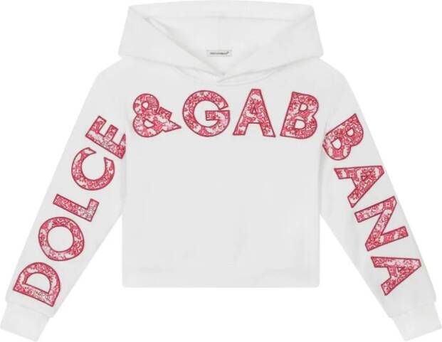Dolce & Gabbana Kids Hoodie met logo Wit