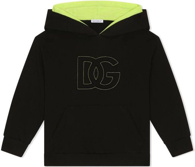 Dolce & Gabbana Kids Hoodie met logo Zwart