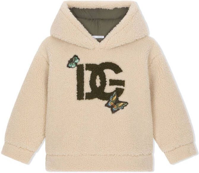 Dolce & Gabbana Kids Hoodie met logopatch Beige