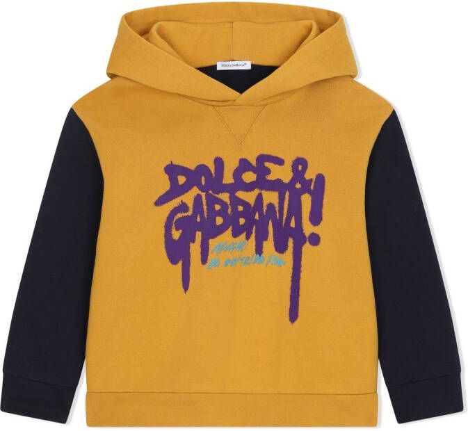 Dolce & Gabbana Kids Hoodie met logoprint Geel
