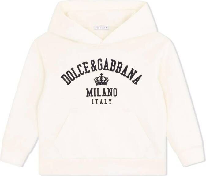 Dolce & Gabbana Kids Hoodie met logoprint Wit