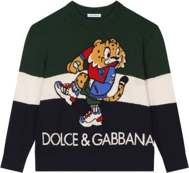 Dolce & Gabbana Kids Intarsia trui Groen