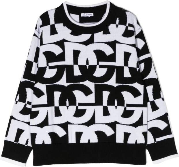 Dolce & Gabbana Kids Intarsia trui Zwart