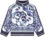 Dolce & Gabbana Kids Sweater met Majolica-print en rits Wit - Thumbnail 1