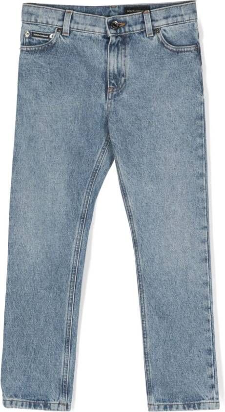 Dolce & Gabbana Kids Jeans met logopatch Blauw