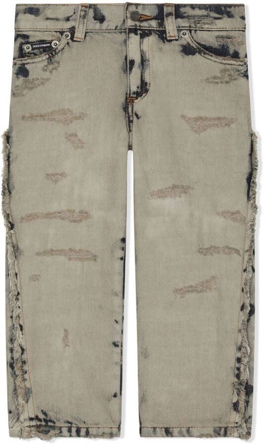 Dolce & Gabbana Kids Jeans met logopatch Grijs