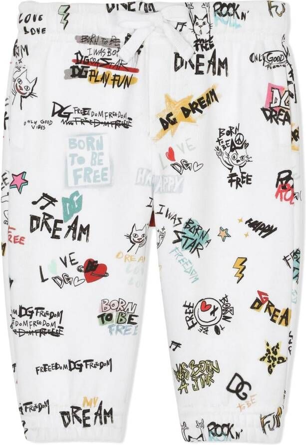 Dolce & Gabbana Kids Jersey trainingsbroek Wit