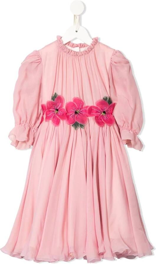 Dolce & Gabbana Kids Jurk met bloe detail Roze