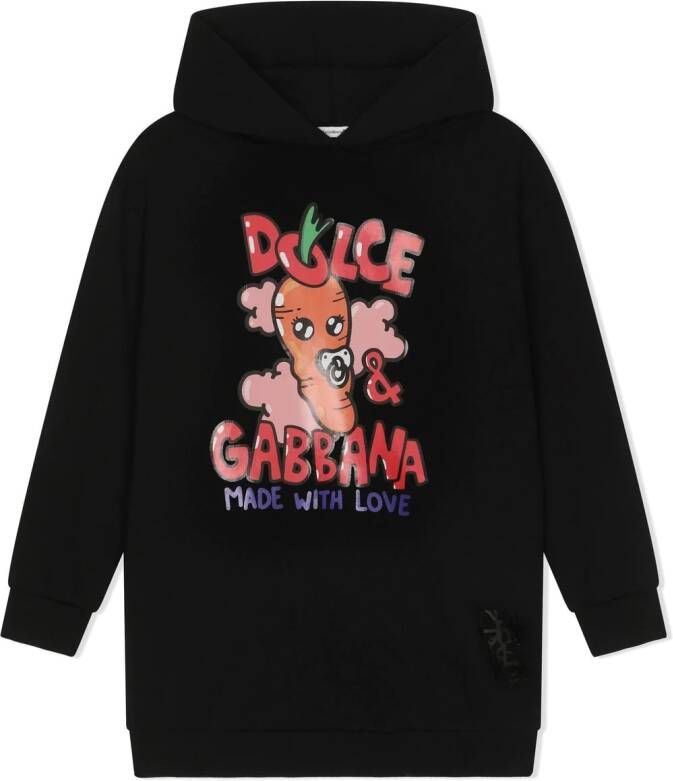 Dolce & Gabbana Kids Jurk met capuchon Zwart
