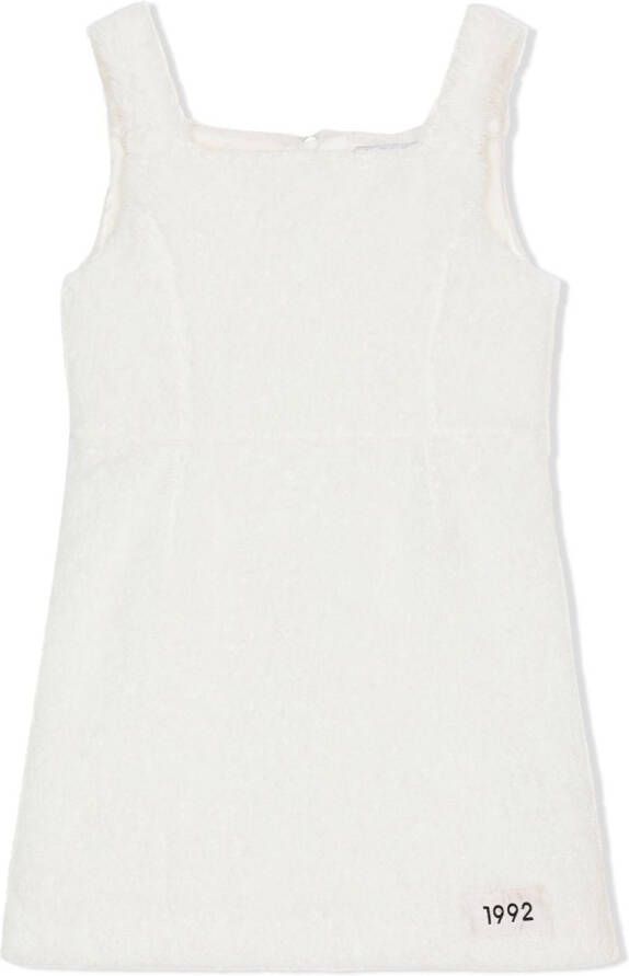 Dolce & Gabbana Kids Mouwloze badstof mini-jurk Wit