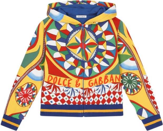 Dolce & Gabbana Kids Katoenen hoodie Geel