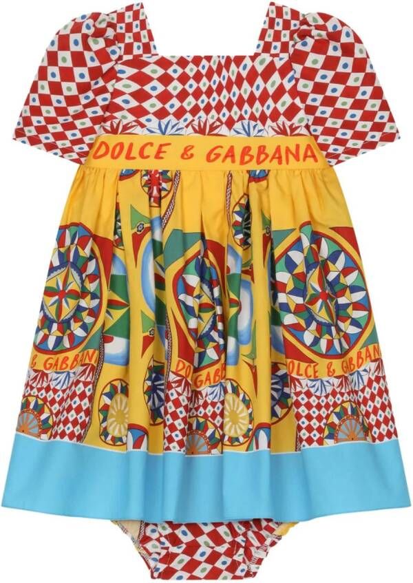 Dolce & Gabbana Kids Katoenen jurk Rood