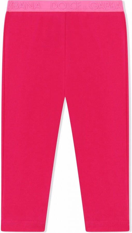 Dolce & Gabbana Kids Katoenen legging Roze