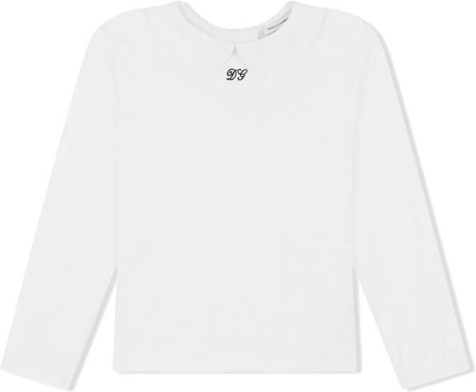 Dolce & Gabbana Kids T-shirt met geborduurd logo Wit