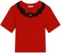 Dolce & Gabbana Kids Katoenen T-shirt met kant Rood - Thumbnail 1