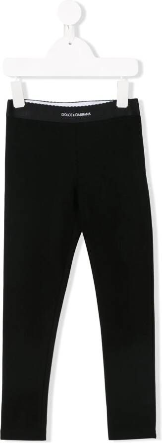 Dolce & Gabbana Kids legging met logo op de tailleband Zwart