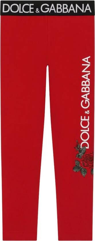 Dolce & Gabbana Kids Legging met logoprint Rood